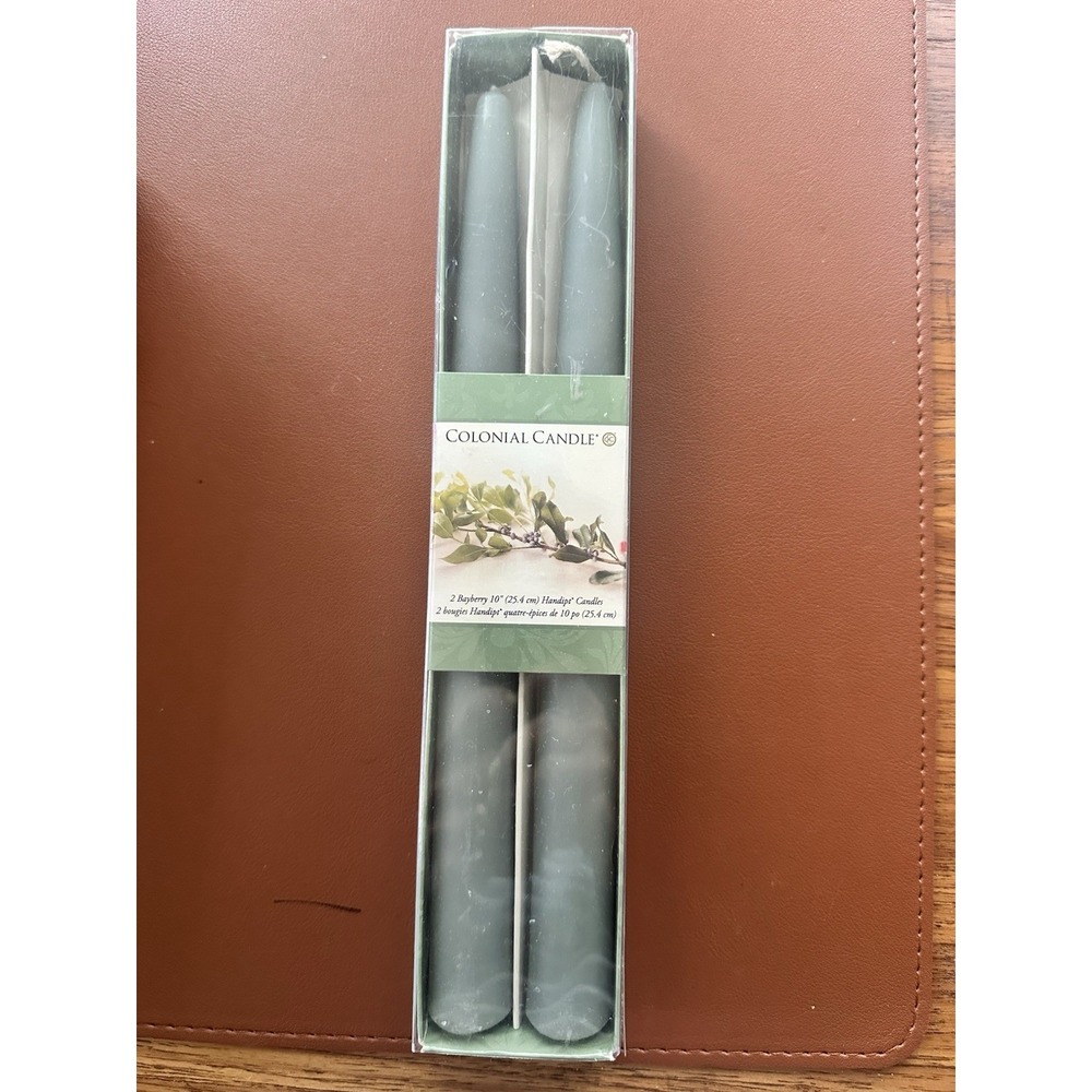 10 Inch Bayberry Scented Taper Candle, Virtually Dripless, Premium Wax with Cott